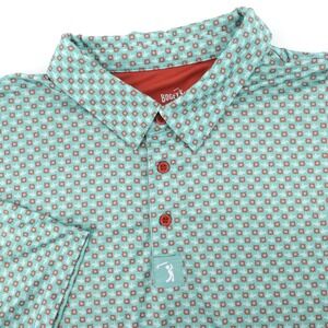 Bogey Bros Thumbs Up Starburst Polo Teal Short Sleeve Mens 3XL